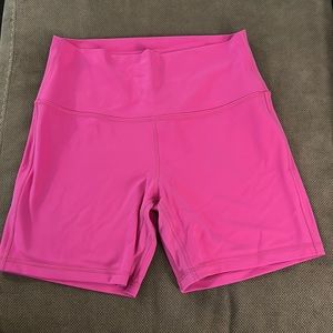 Sonic pink lululemon align biker shorts size 10